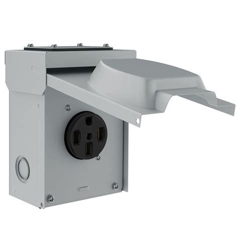 electrical box for 50 amp plug|50 amp outdoor outlet box.